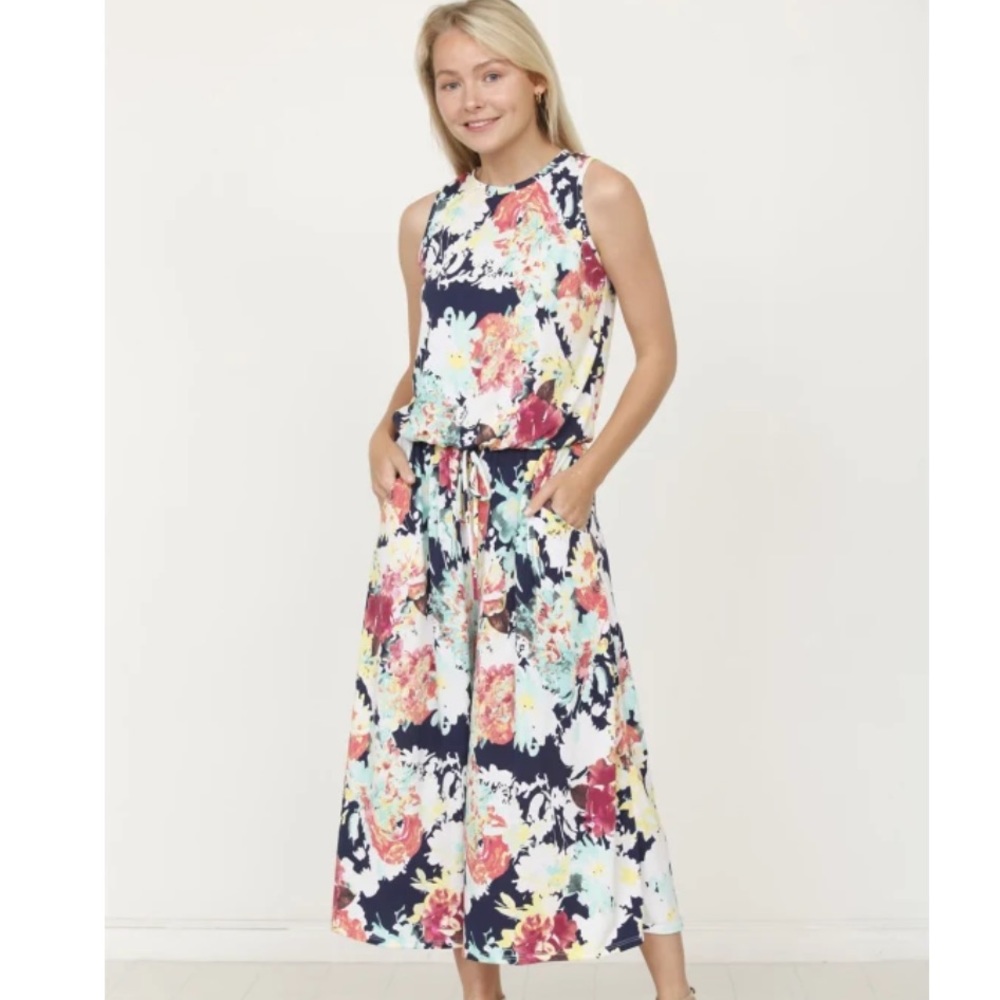 Floral Crop Jumpsuit